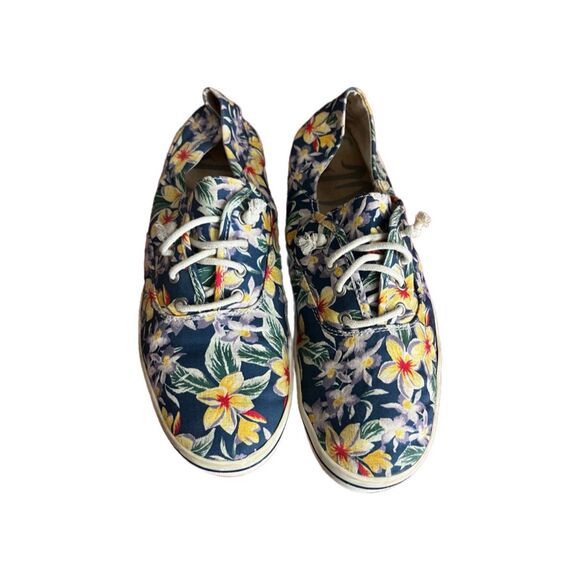 Madlove Kendra Lace-up Canvas Sneakers Tropical Print - Picture 1 of 7